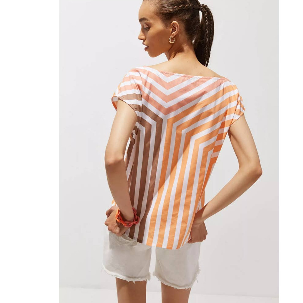 New Peter Som for Anthropologie Geo Striped Blouse $120 Medium - Picture 4 of 4